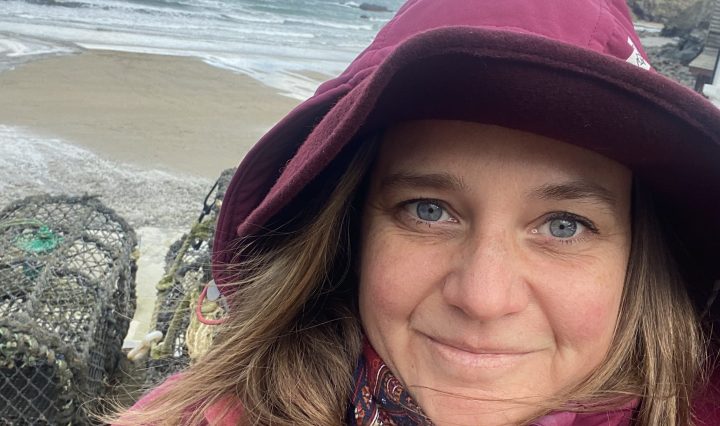 Emi Create from Positive Social Impact on a beach in winter time in Cornwall