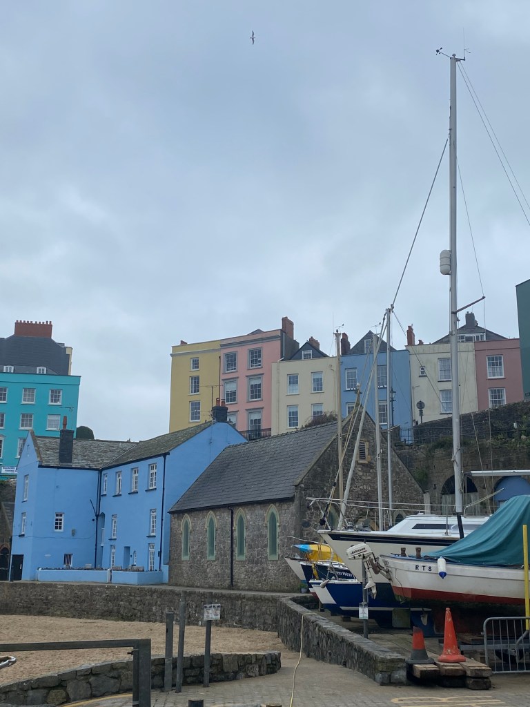 Tenby (Welsh: Dinbych-y-pysgod, lit. 'fortlet of the fish') is a seaside town and community in the county of Pembrokeshire, Wales. It lies within Carmarthen Bay.

Notable features include 3 miles (4.8 km) of sandy beaches and the Pembrokeshire Coast Path, the 13th-century medieval town walls, including the Five Arches barbican gatehouse, Tenby Museum and Art Gallery, the 15th-century St. Mary's Church, and the National Trust's Tudor Merchant's House.

Boats sail from Tenby's harbour to the offshore monastic Caldey Island. St Catherine's Island is tidal and has a 19th-century Palmerston Fort.

The town has an operating railway station. The A478 road from Cardigan, Ceredigion, connects Tenby with the M4 via the A477, the A40 and the A48 in approximately 40 miles (64 km).