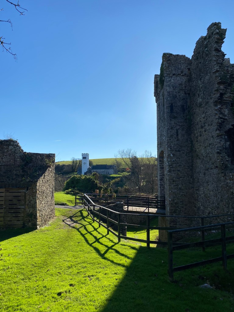 Manorbier Castle

Manorbier Castle
Part of Pembrokeshire
Manorbier, Wales

The castle stands right on the coast just above the beach.

The inner ward of the castle.
MapWikimedia | © OpenStreetMap
Coordinates	51°38′44″N 4°47′59″W
Type	Norman Rectangular castle
Height	Up to 16 metres (52 ft)
Site information
Owner	Private
Open to
the public	Yes
Condition	Partially restored
Site history
Built	12th Century
Built by	William de Barri
Materials	Limestone
Listed Building – Grade I
Manorbier Castle (Welsh: Castell Maenorbŷr) is a Norman castle in Manorbier, 5 miles (8.0 km) southwest of Tenby, Wales. It was founded in the late 11th century by the Anglo-Norman de Barry family. The castle was part of a mesne lordship under the control of the medieval Earls of Pembroke.
