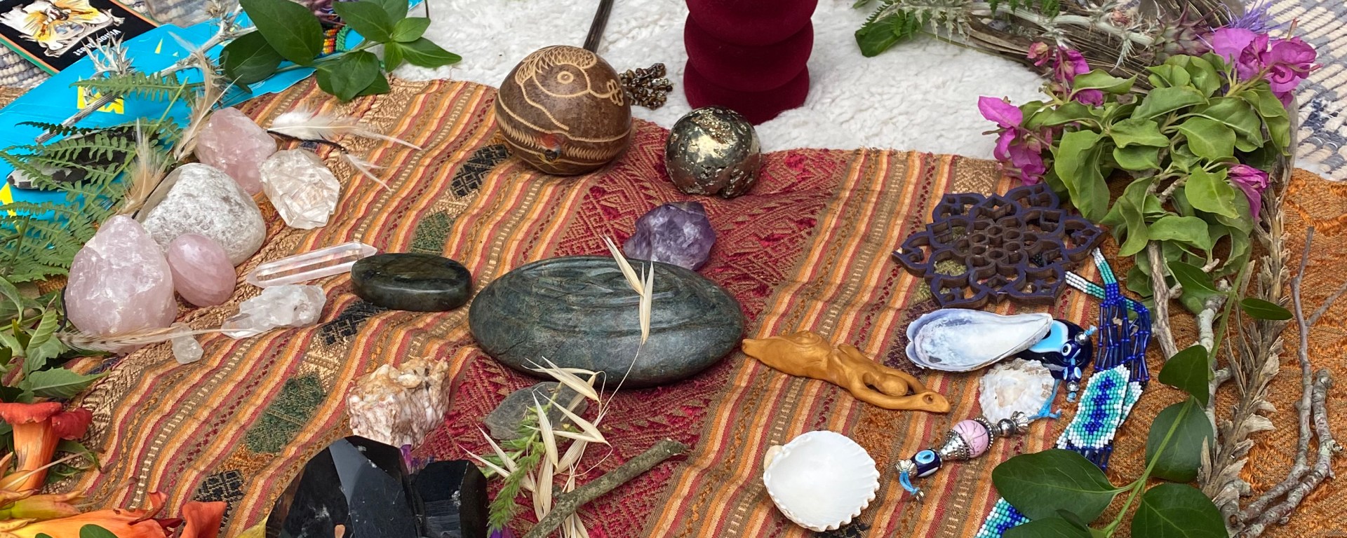 Altar made within a Circle of Women gathering nearby a river in the Algarve